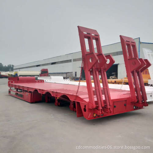 Trustworthy  New 3 Axle 60 Ton Lowbed Semi Trailer for Sale